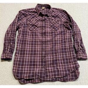 Duluth Trading Purple Plaid Button Down Long Sleeve Flannel Shirt Womens XXL